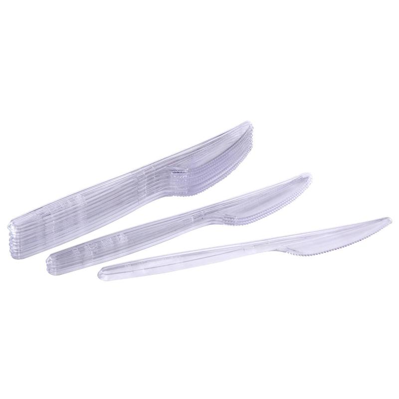 Нож одноразовый 180мм прозрачный, Комус, ПС, 50шт/уп