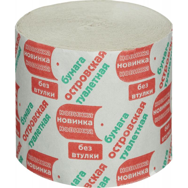 Бумага туалетная 1-сл.ОСТРОВСКАЯ Новинка б/втулки сер 30м, 48рул/уп