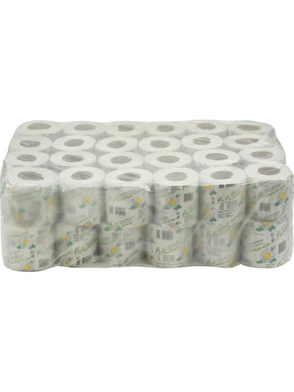 Бумага туалетная 1-сл. ОСТРОВСКАЯ Ромашка втул. сер 26м, 48рул/уп