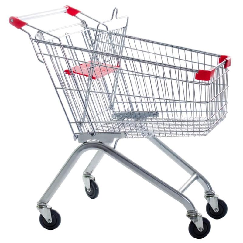 Тележка покупательская MDM_TP-100L покупател. с дет. сид-ем, цинк/красн