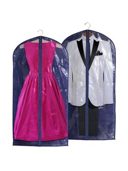 Чехол для одежды воздухопроницаемый материал синий 125x60 см 5522