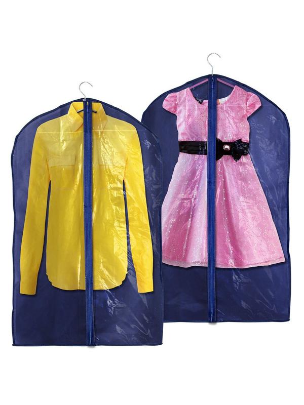 Чехол для одежды воздухопроницаемый материал, синий  90х60 см 5515