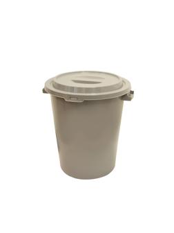 Бак для отходов 60л пластик, серый с крышкой