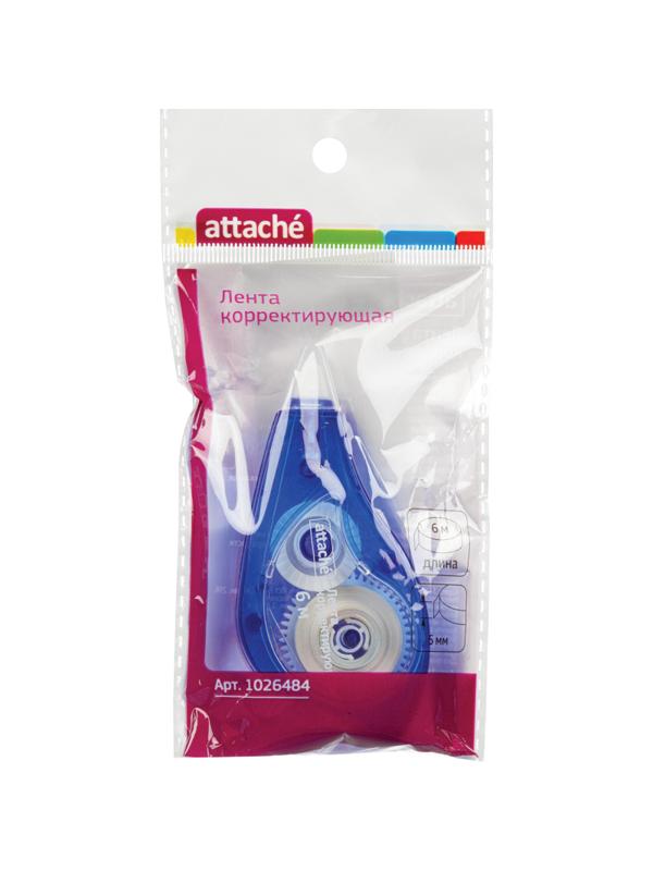 Корректирующая лента Attache 5ммх6м, цвет корпуса в ассортименте