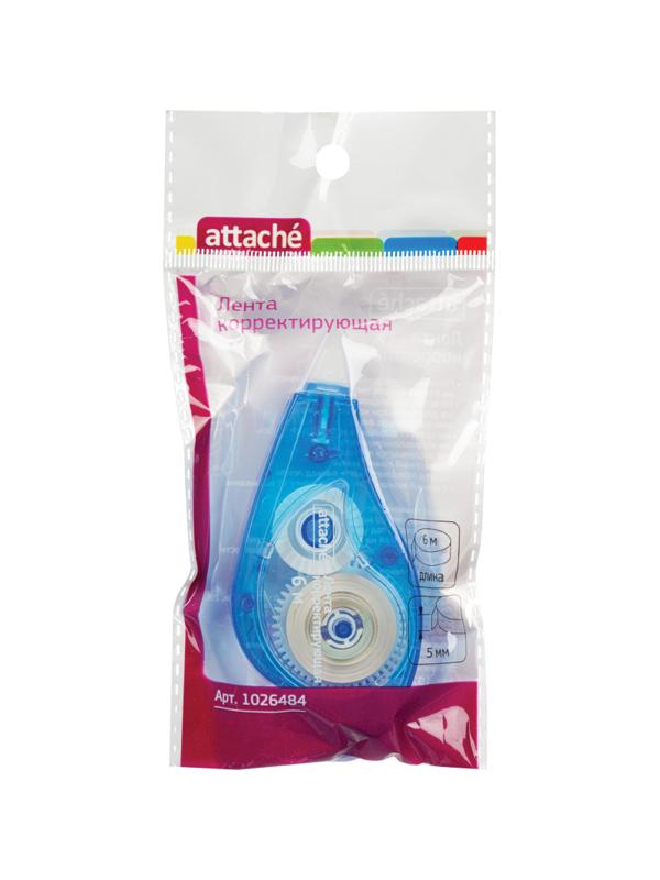 Корректирующая лента Attache 5ммх6м, цвет корпуса в ассортименте