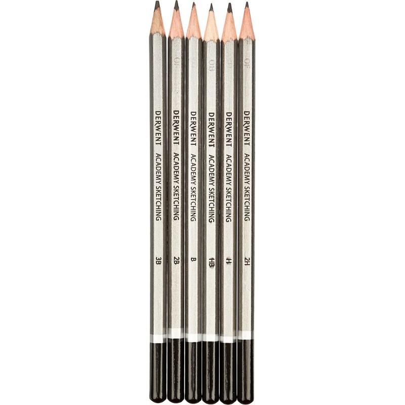 Набор карандашей черногр. Derwent Academy Sketching Hang Pack 6шт 2H-3B