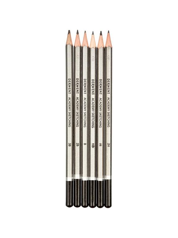 Набор карандашей черногр. Derwent Academy Sketching Hang Pack 6шт 2H-3B