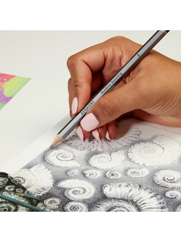 Набор карандашей черногр. Derwent Academy Sketching Tin 12шт 5H-6B мет кор