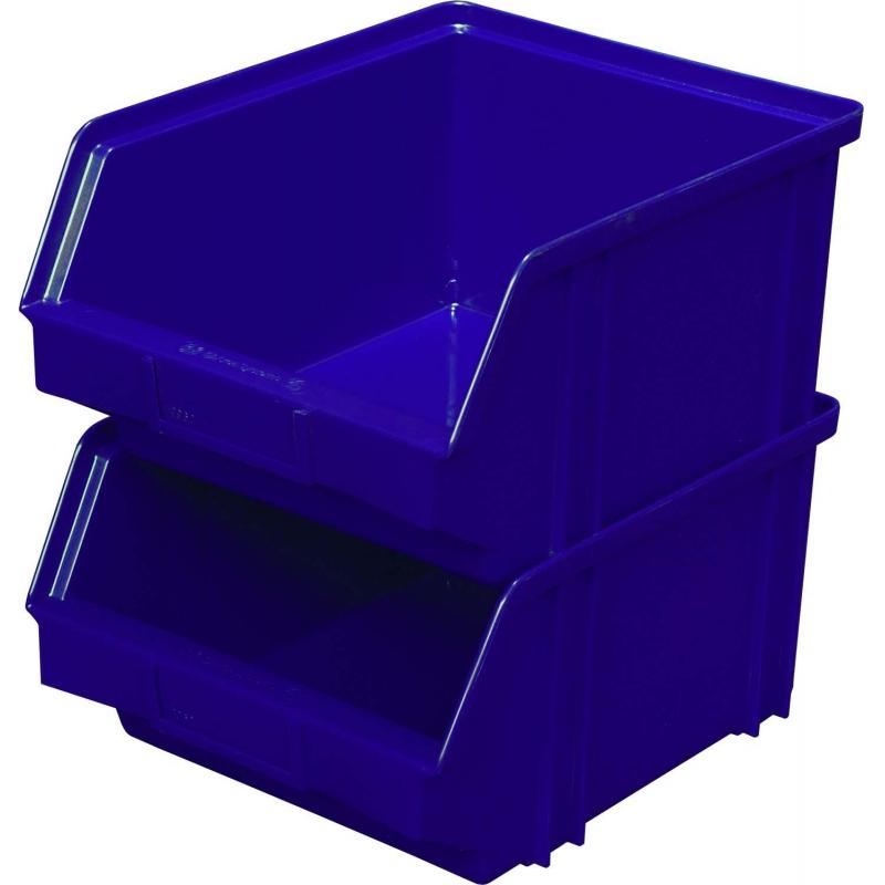 Лоток для склада 290 х 230 х 150 синий(7962), сплошной