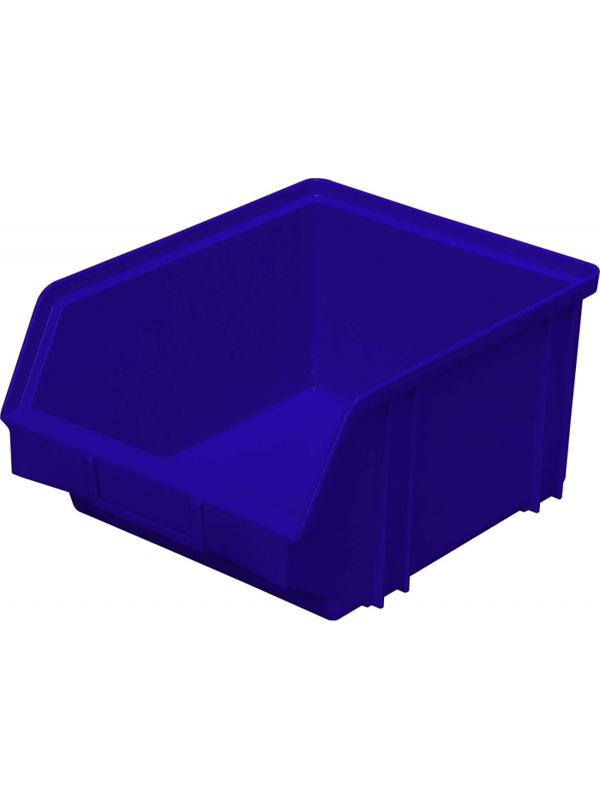 Лоток для склада 290 х 230 х 150 синий(7962), сплошной