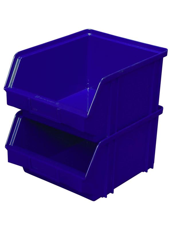 Лоток для склада 290 х 230 х 150 синий(7962), сплошной
