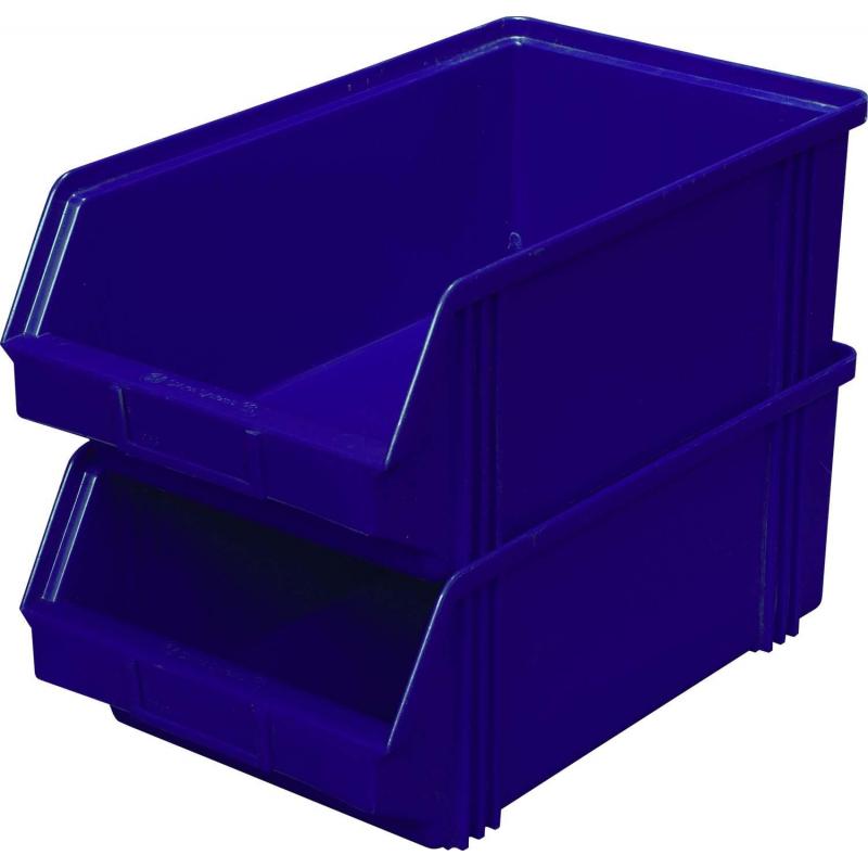 Лоток для склада 400 х 230 х 150 синий(7963), сплошной