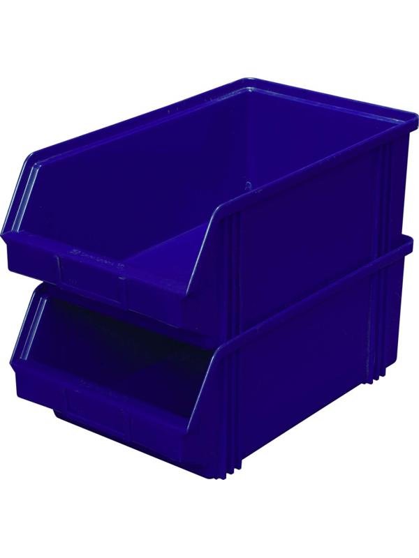 Лоток для склада 400 х 230 х 150 синий(7963), сплошной