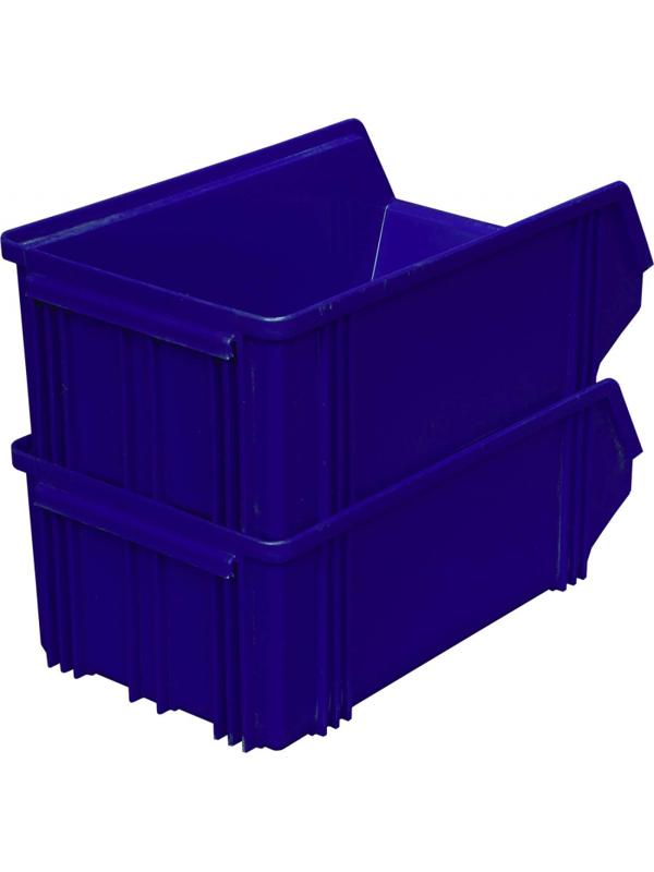Лоток для склада 400 х 230 х 150 синий(7963), сплошной