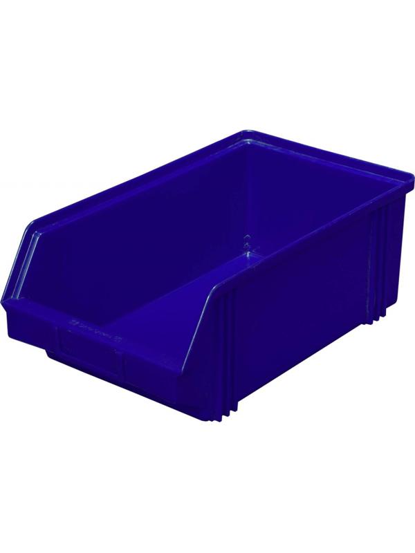 Лоток для склада 400 х 230 х 150 синий(7963), сплошной