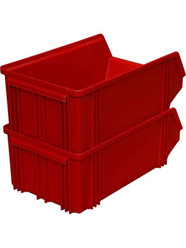 Лоток для склада 400 х 230 х 150 красный(7963), сплошной