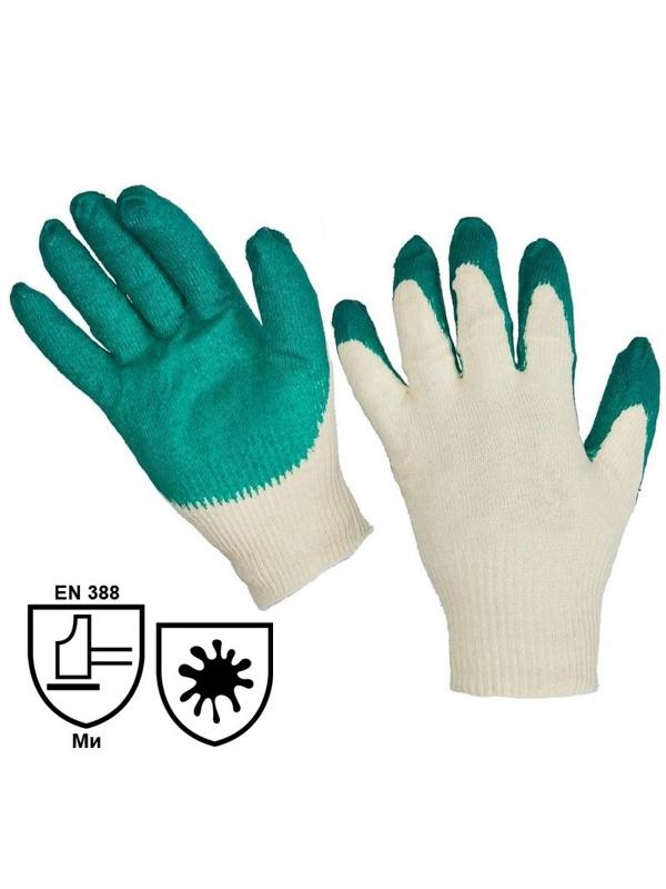 Перчатки защитные трикотажные латексная заливка 13класс 200пар/уп(37-38 гр)