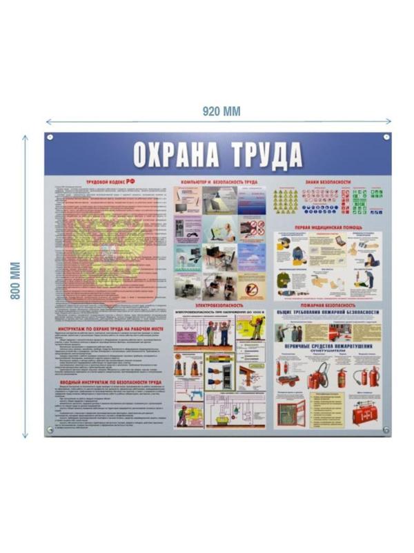 Информационный стенд-плакат Охрана труда 910х700 мм