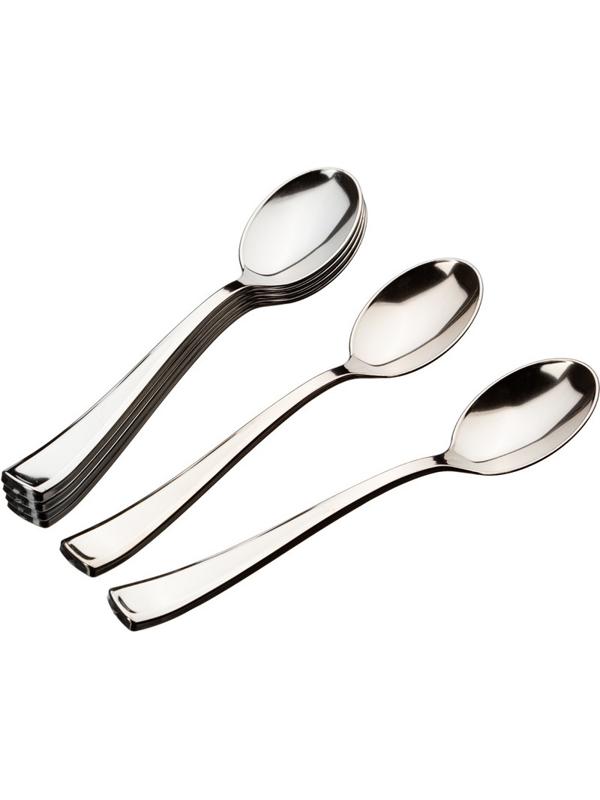 Ложка одноразовая столовая  175мм, металлизированная, ПС 50 шт/уп