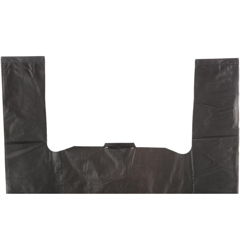 Пакет-майка усиленный ПНД, 40+18x70, черный, 30 мкм, 50 шт/уп,