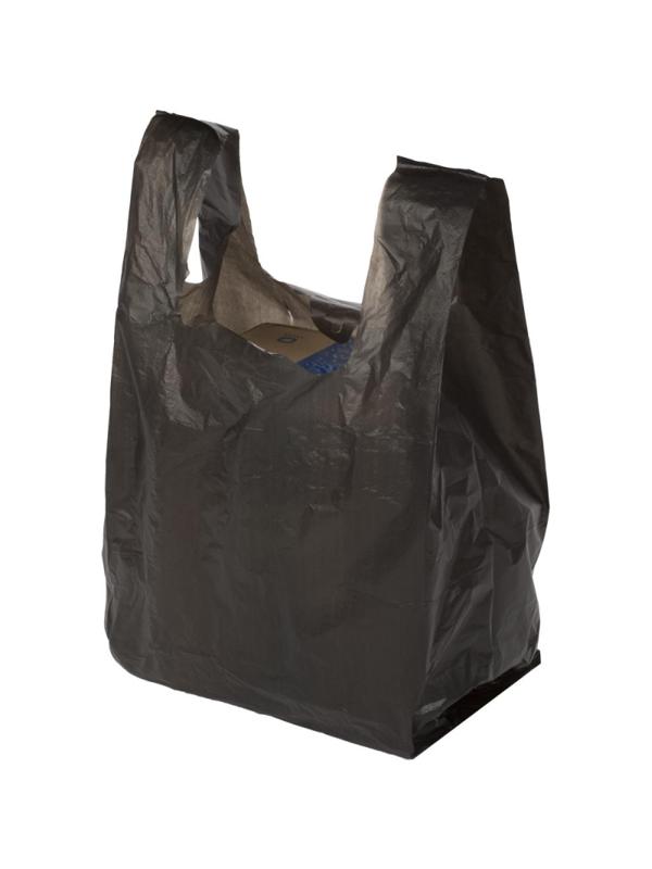 Пакет-майка усиленный ПНД, 40+18x70, черный, 30 мкм, 50 шт/уп,