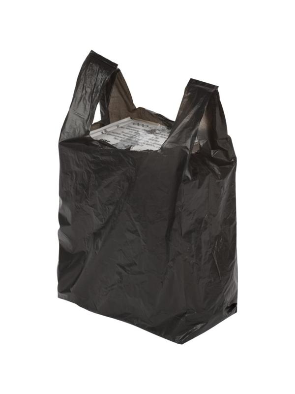 Пакет-майка усиленный ПНД, 30+18x56, черный, 28 мкм, 100 шт/уп,