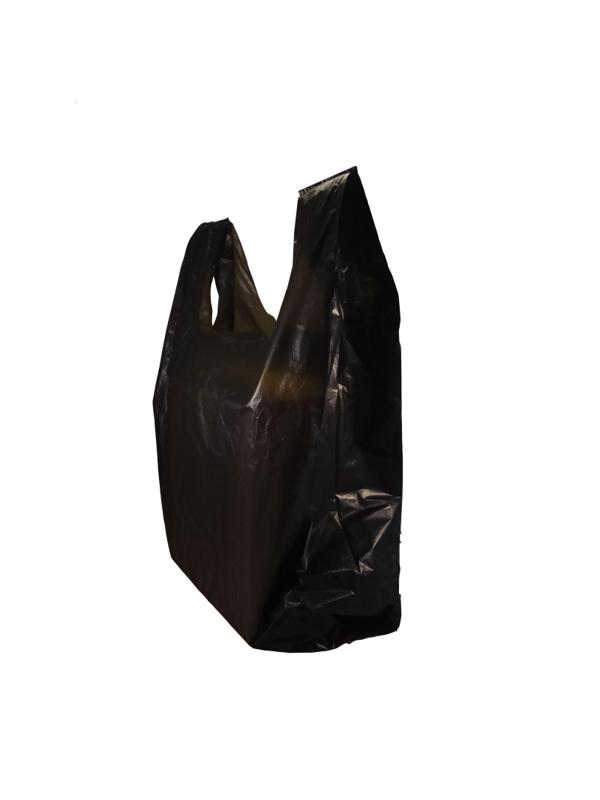 Пакет-майка усиленный ПНД, 30+18x56, черный, 28 мкм, 100 шт/уп,