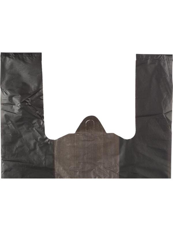 Пакет-майка усиленный ПНД, 30+18x56, черный, 28 мкм, 100 шт/уп,