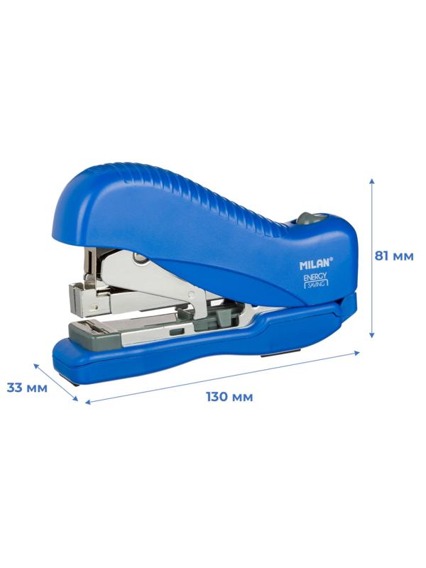 Степлер Milan (N24/6, 26/6) до 30лис, энергосберегающий,пластик,син