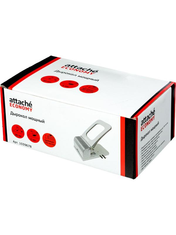 Дырокол Attache Economy до 100 листов, с линейкой, металл, серый