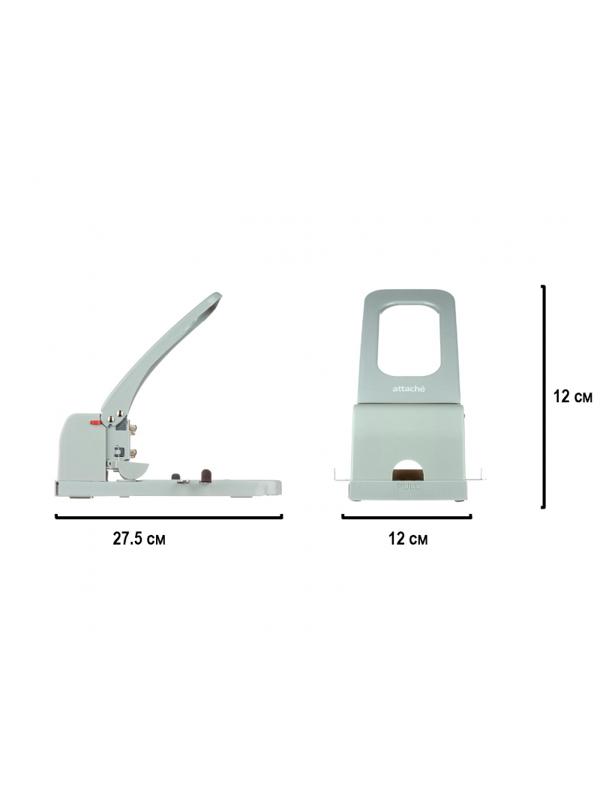 Дырокол Attache Economy до 100 листов, с линейкой, металл, серый