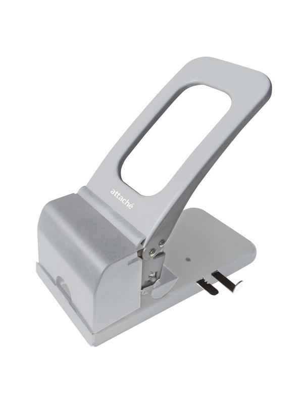 Дырокол Attache Economy до 100 листов, с линейкой, металл, серый