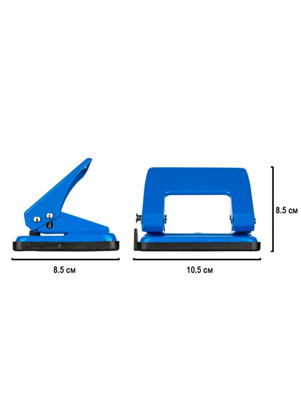 Дырокол Attache Economy до 20 листов, с линейкой, металл, синий