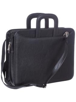 Портфель для документов кож/зам Карьера 360х310х120 мм  мод.162, черный