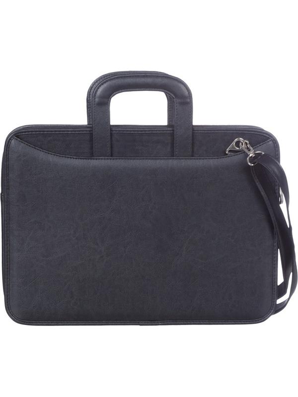 Портфель для документов кож/зам Карьера 360х310х120 мм  мод.162, черный