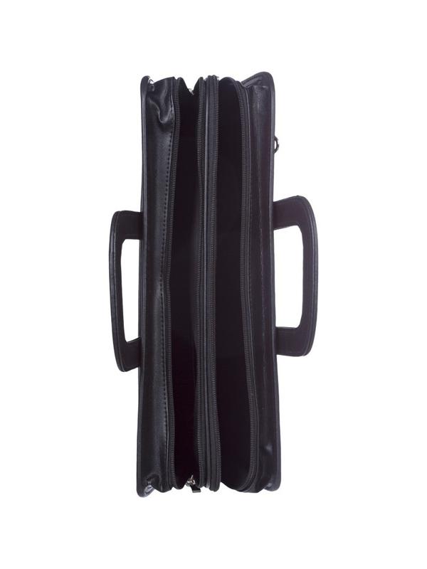 Портфель для документов кож/зам Карьера 360х310х120 мм  мод.162, черный