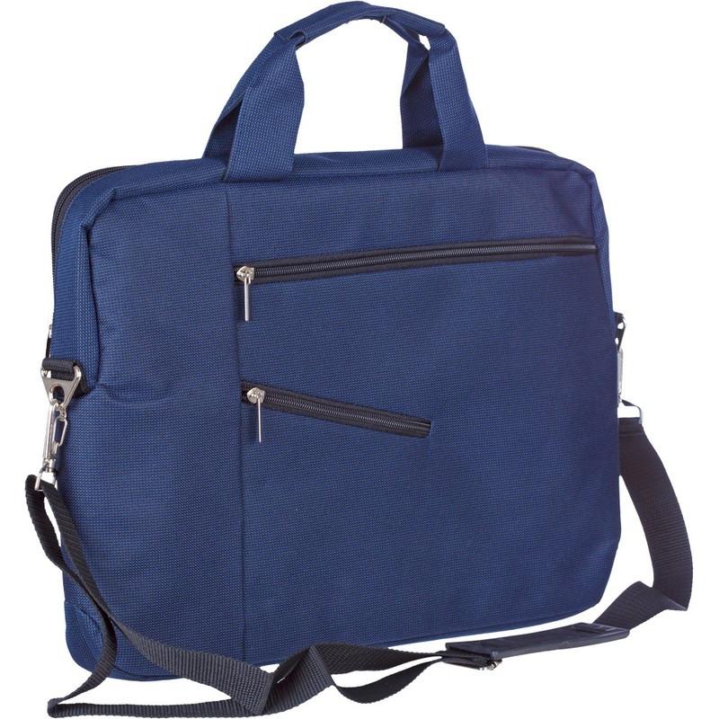 Сумка для документов полиэстр 400х290х40мм  мод. 394  синяя)