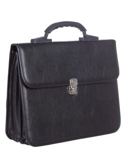 Портфель для документов кож/зам Кантри 350х270х40мм мод. 686/д  черный