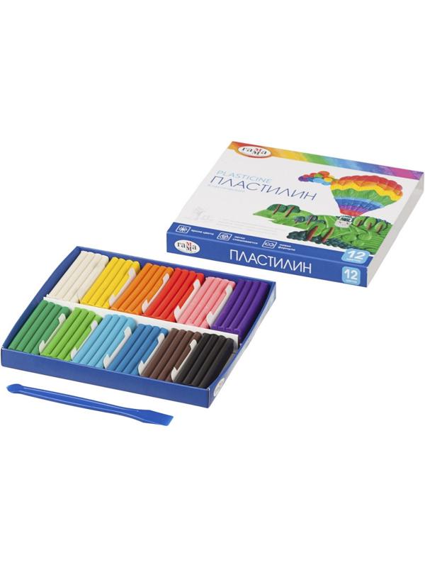 Пластилин Гамма КЛАССИЧЕСКИЙ 12 цв, со стеком, к/к 240 г, 281033