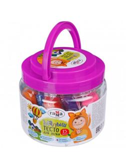 Тесто для лепки Гамма Малыш,15 цветов по 25г, 2 формочки, 211218_05