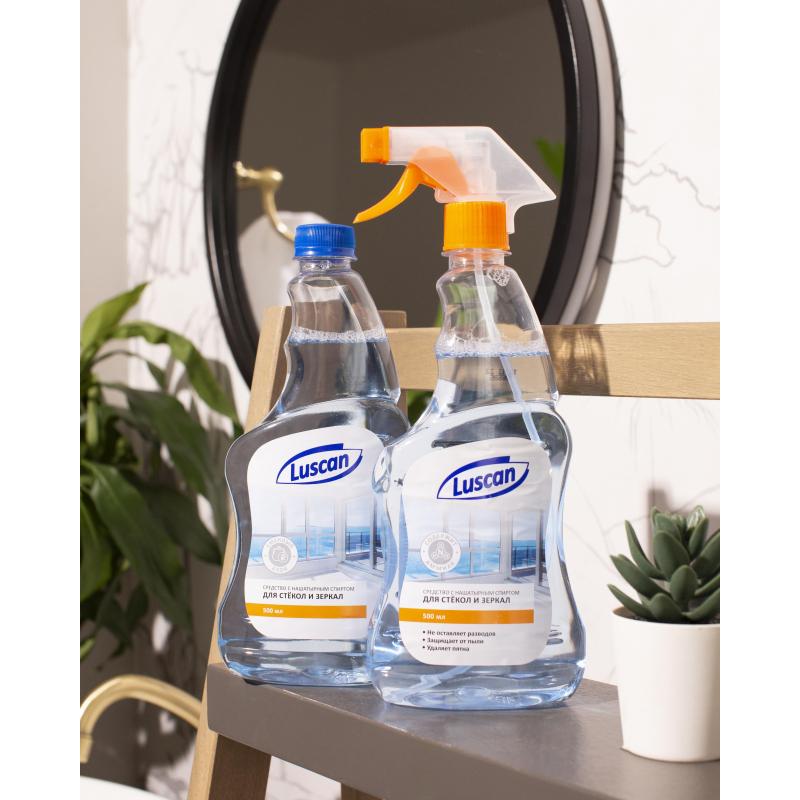 Средство для стекол и зеркал с нашатырным спиртом Luscan 500 мл