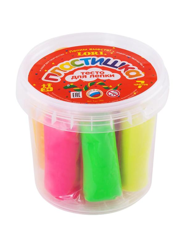 Набор для лепки, тесто Lori Пластишка, 7цв. по 24 гр,Тдл-002
