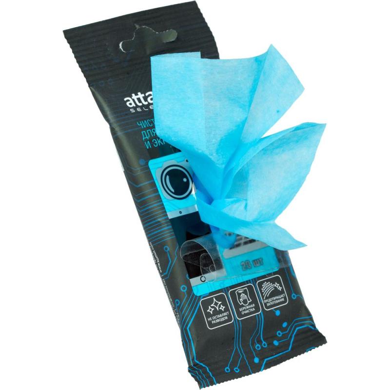 Салфетки Attache Selection д/экранов, биоразлагаемые, 20 шт, 110х190