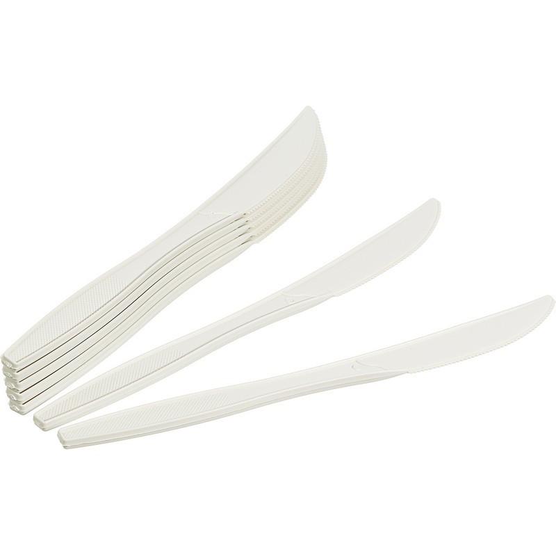Нож одноразовый 190мм, белый, кукурузный крахмал, 50шт/уп