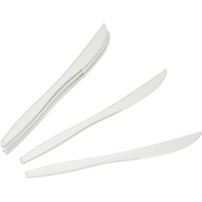 Нож одноразовый 190мм, белый, кукурузный крахмал, 50шт/уп