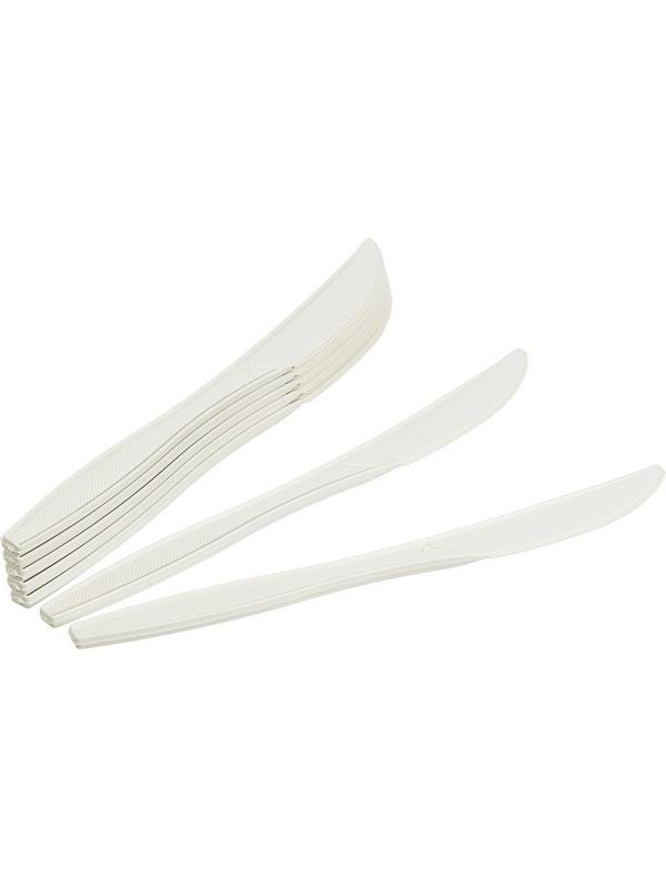 Нож одноразовый 190мм, белый, кукурузный крахмал, 50шт/уп