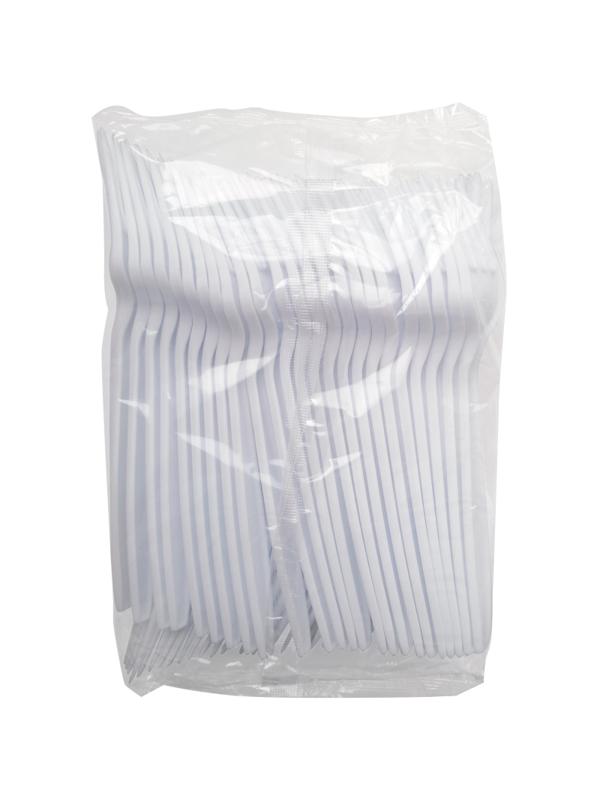 Вилка одноразовая 180мм, белая, кукурузный крахмал, 50шт/уп