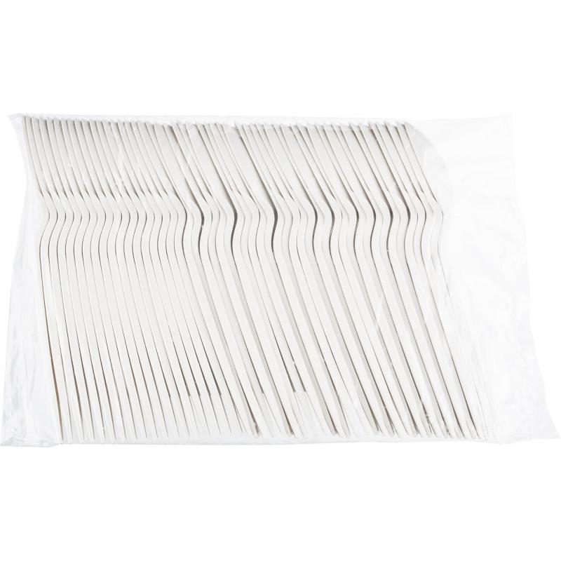 Ложка одноразовая столовая 170мм, белая, кукурузный крахмал, 50шт/уп