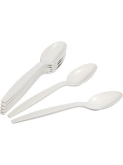 Ложка одноразовая столовая 170мм, белая, кукурузный крахмал, 50шт/уп