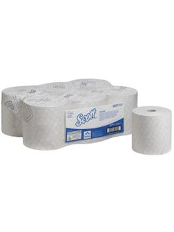 Полотенца бумажные д/дисп KK Scott Max в рулонах, 1сл, белые, 6х350м, 6691